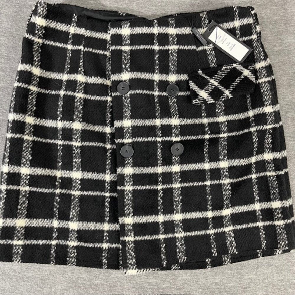 NWT Romeo Juliet Couture Plaid Mini Skirt Lined Size L Wool Blend Preppy Y2K